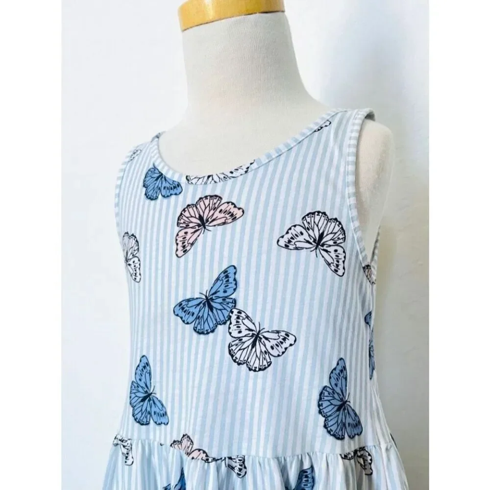 3/$30 H&M Kids Toddler Girls 4/5 Butterfly Print Tank Knit Dress As Is